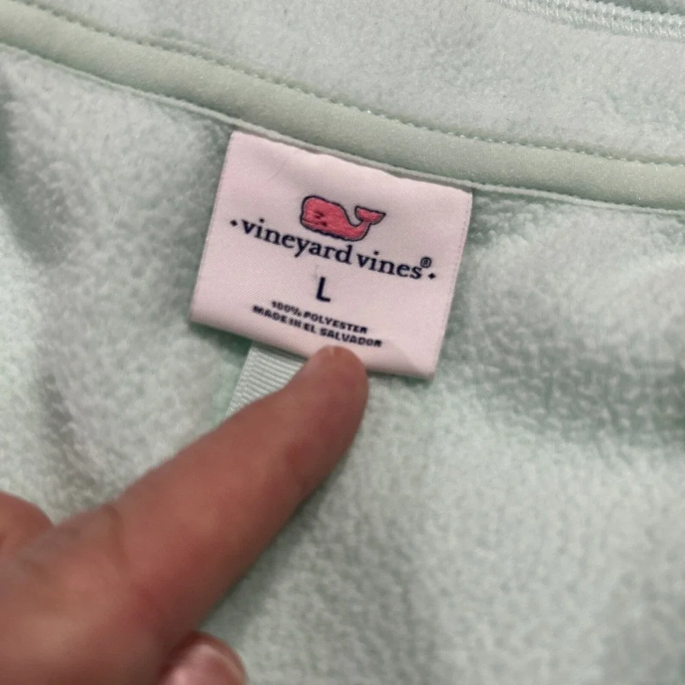 Women's Vineyard Vines WINTERMINT GREEN  Fleece Vest Size Large Zip Up‎ Casual